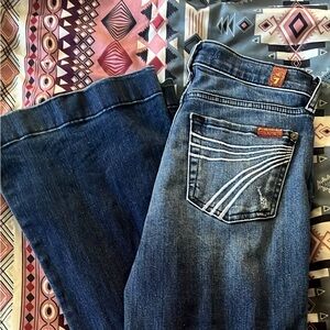 7 For All Mankind Dark Blue Flare Jeans